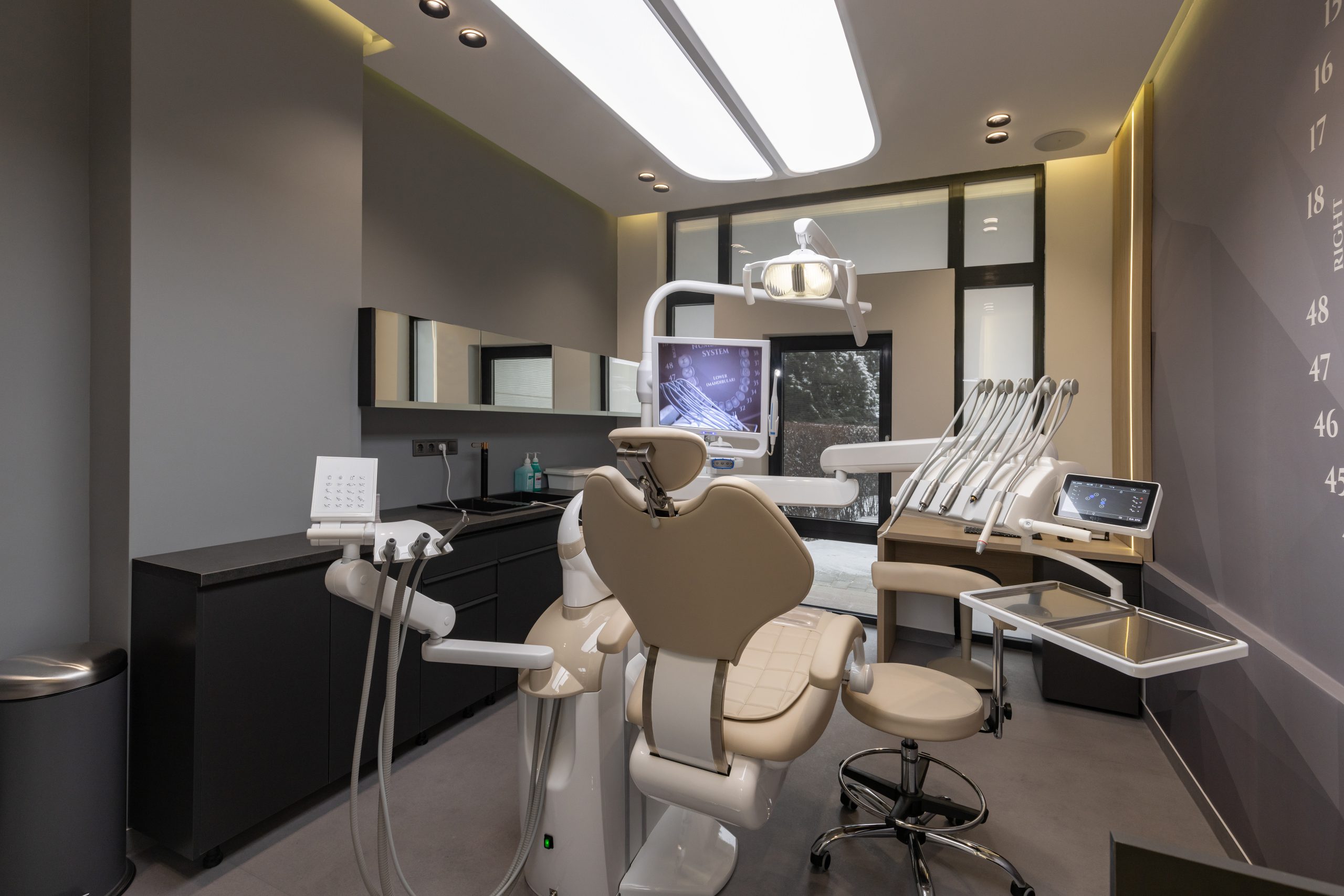Modern dental office interior. Dental clinic interior with modern dentistry equipment